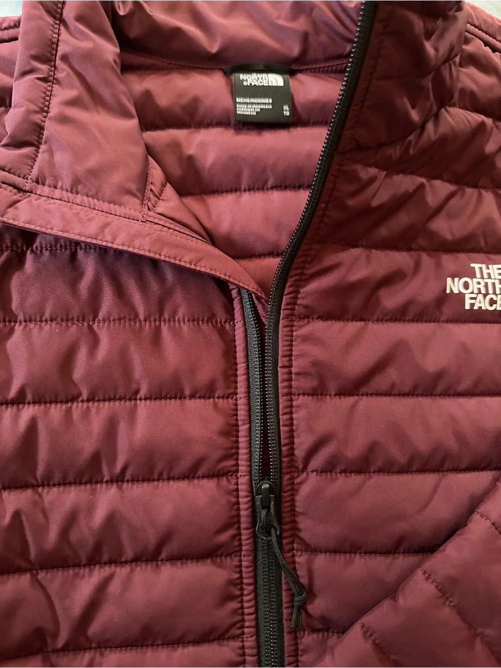 The North Face Burgundy Quilted Puffer Jacket- Burgandy